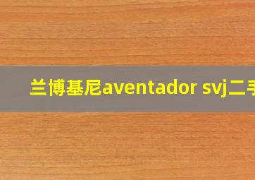 兰博基尼aventador svj二手